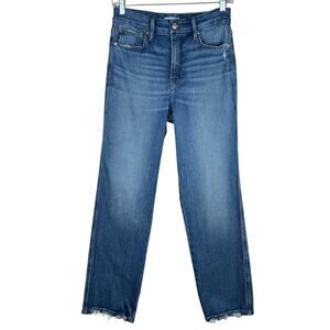 Good American Jeans Good Curve Straight High Rise Distressed Women's 2 26